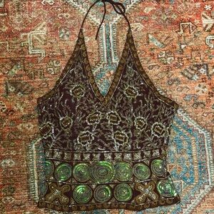 Vintage Sequin Corset / Halter Top